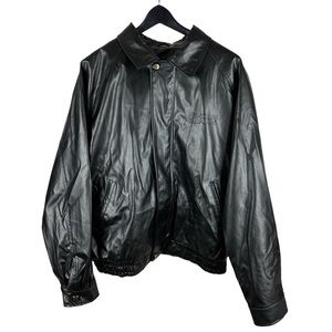 Vintage 90s Goulds Pumps Black Leather Promo Full ZIP Jacket Size L